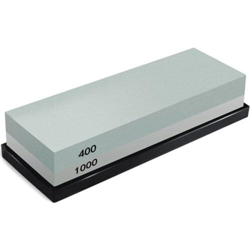 Whetstone, 2-IN-1 Sharpening Stone 400/1000 Grit Waterstones, Knife Sharpener Rubber Stone Holder Included