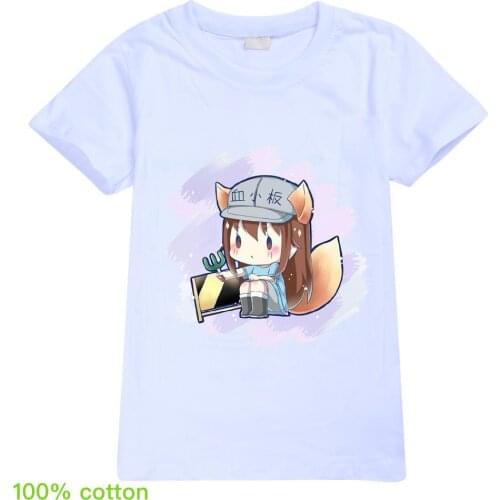 Work cell cartoon print top T-shirt boys and girls sports and leisure short-sleeved T-shirt summer sports short-sleeved top