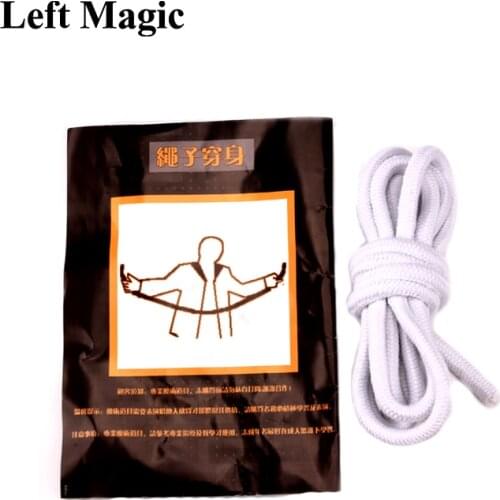 Rope Thru Body Magic Tricks Close-Up Stage Rope Magic Illusion Props Magician Gimmick Accessories Mentalism Comedy