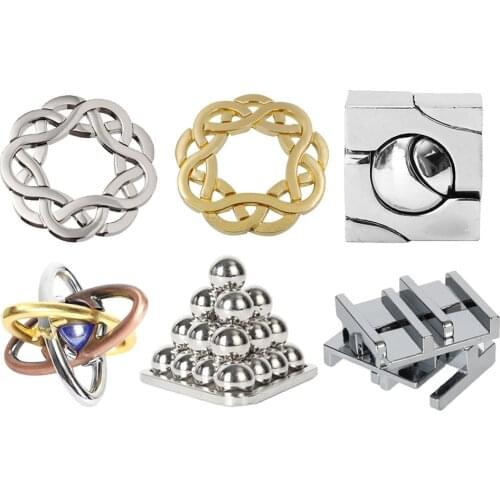 Vintage Metal Lock Alloy Puzzle Toy IQ Mind Brain Teaser for Kids Gift