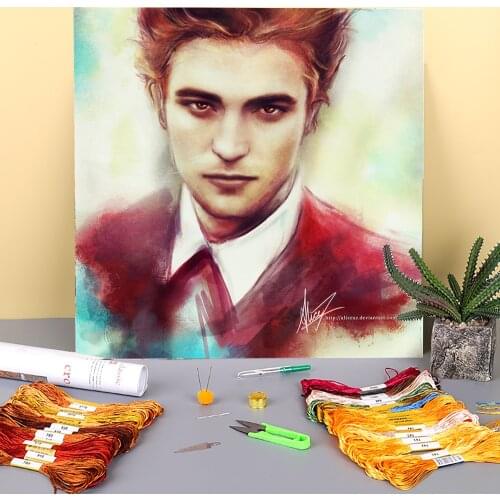 Wolf Animal Printed Water-soluble Canvas 11ct Cross-stitch Dmc Handmade Mulina Printed 11CT Cross Mulina