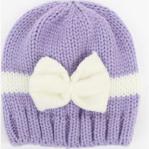 Newborn Knit Beanie Hats Baby Boy Girls Wool Crochet Bows Caps Toddler Kid Cotton Wraps Infant Unisex Hair Accessories Photograp