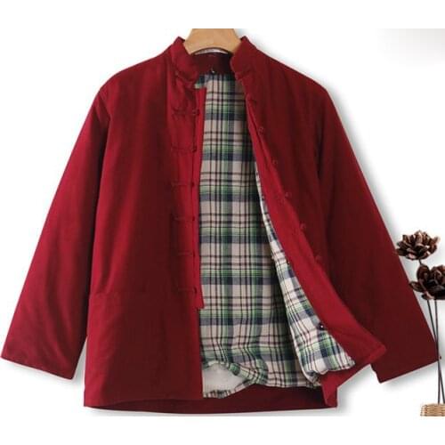 Winter pure cotton warm jacket martial arts Tops tang suits men uniforms kung fu clothing lay meditation coat top quality