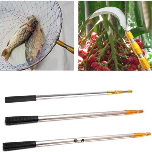1.5/1.7/1.9m Head Ring Prong Harpoon Spear Rod Fish Dip Net Telescopic Bar E56D