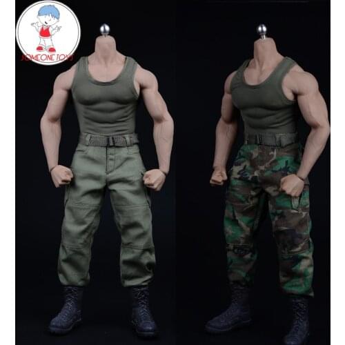 1/6 Scale Male Combat Suit Soldier Vest Pants Belt Clothes Set for 12" Body Figure