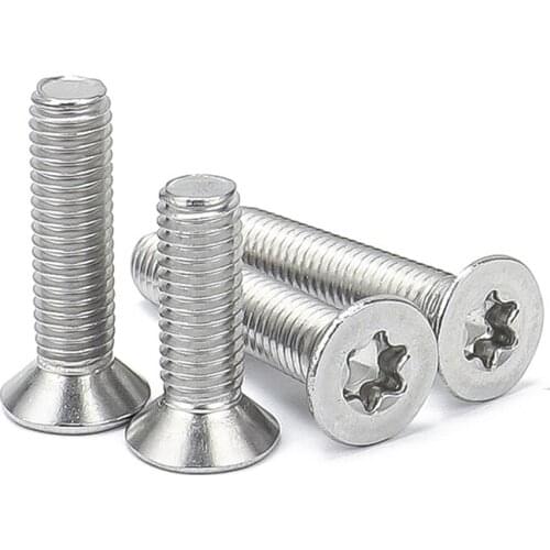10/50pcs M1.6 M2 M2.5 M3 M4 M5 M6 M8 304 A2-70 stainless steel GB2673 Six-Lobe Torx Flat Countersunk Head Screw Six Lobe Bolt