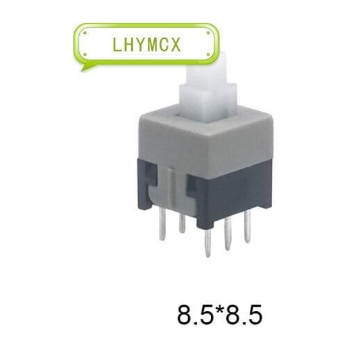 20PCS 8.5*8.5MM Self-locked Push Button Switch White Micro Square Tact Switch DIY Electronic Switch 0.5A 30V 8.5x8.5