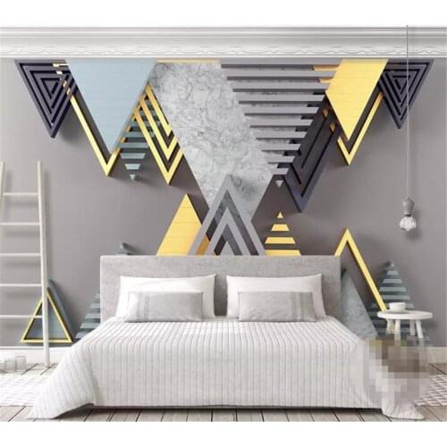 3d modern minimalist geometric mosaic TV background wall professional production mural wholesale wallpaper custom photo wall