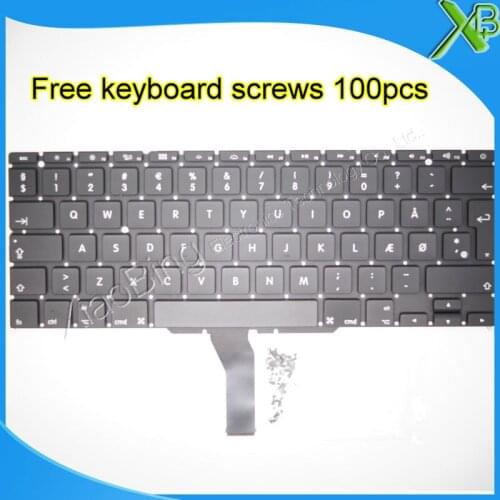 5PCS--Brand New DK Denmark keyboard+100pcs keyboard screws For MacBook Air 11.6" A1370 A1465 2010-2015 Years
