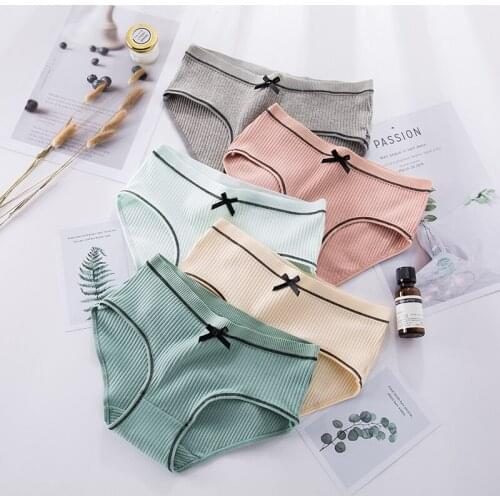 ZJX 5Pcs Womens Panties Cotton Soft Comfort Underwear Low-Rise Girls Plus Size Breathable Briefs Ladies Seamless Lingerie