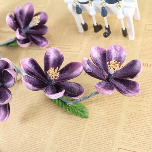 Artificial Magnolia Flower Arrangement Accessories Long Branch Silk Flower Living Room TV Cabinet Hotel decoration