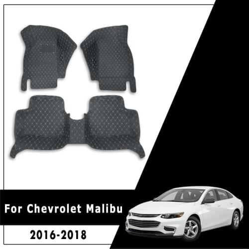 Car Floor Mats For Chevrolet Malibu 2016 2017 2018 Leather Automobiles Protector Accessories Auto Carpets Chevy