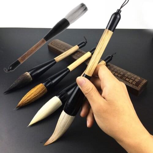 Large Chinese Calligraphy Paint Brush Goat Hair Bamboo Shaft Flexible 5 Styles K1MF