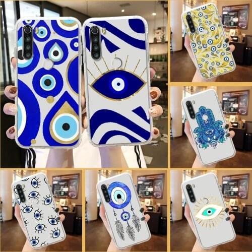 Nazar Boncuğu Evil eye Phone Case For Xiaomi Redmi Note 7 7A 8 8T 9 9A 9S 10 K30 Pro Ultra transparent pretty funda trend prime