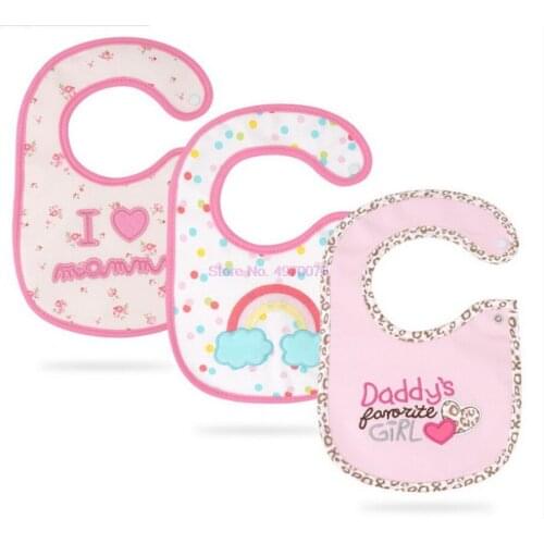 DHL 100pcs Newborn Baby Bibs Waterproof Kids Girls And Boys Cotton Children Feeding Accessories