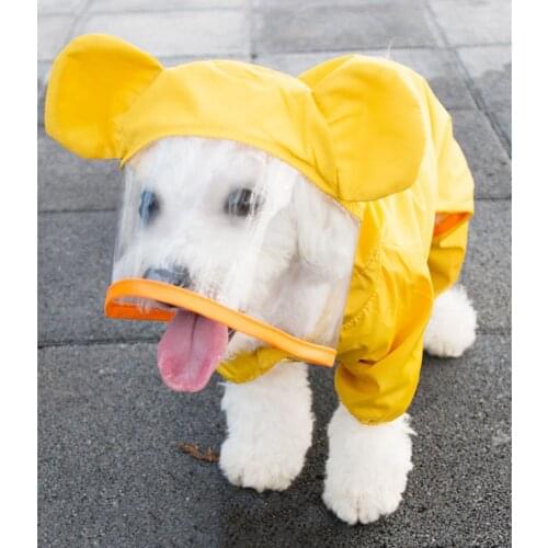 Dog Rain Coat Raincoat Hooded Slicker Poncho Jacket Raincover for Small Dogs