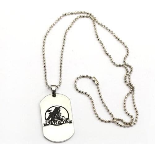 Game Jewelry Horizon Zero Dawn Necklace Silver Dog Tag Pendant Fashion Beads Chain Necklaces Women Men Charm Gifts