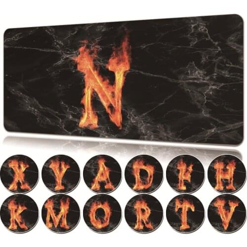 Waterproof Gaming Mouse Pad Letter Series Mouse Pad 30x60CM/30x80CM PU Leather Desk Mat Non-slip PC Pad Office Accessories