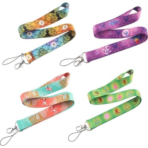 JF0169 Yoga Cute Lotus Lanyard Neckband Key ID Card Cell Phone Strap / DIY Cell Phone Belt Badge Holder