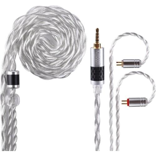 Kinboofi 4 Core Alloy With Silver Plated Copper Cable 2.5/3.5/4.4mm Balanced Cable With MMCX/2pin Connector For AS10 ZS10 HQ12