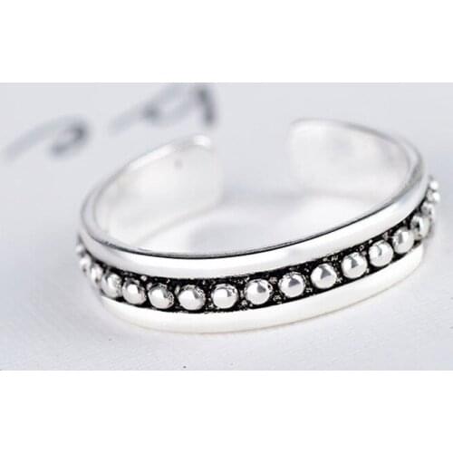 Classic Retro Lady Cool Ring Retro Bead Ring Women Fashion Jewelry Accessories Girl Valentine Gift