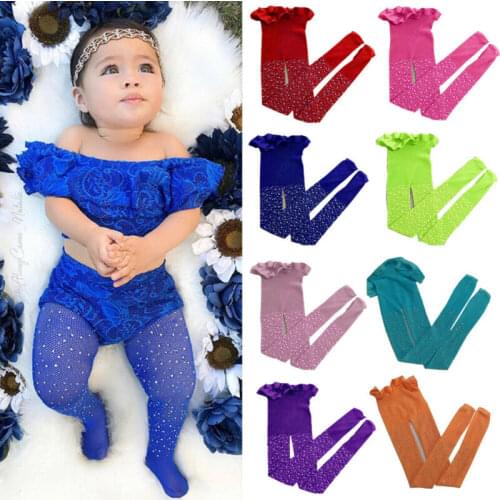 2020 Girl Sequins Kid Baby Girl Mesh Fishnet Net Pattern Pantyhose Tights Stockings XMAS Costume 10 Colors Accessories