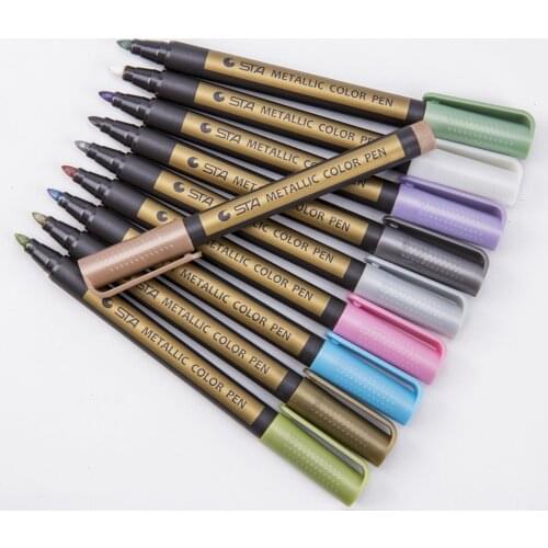 10 Colors Paint Marker Pen Fade-proof Car Tyre Tire Tread CD Metal Permanent Paint Marker Graffti Oily Macador Caneta Stationery