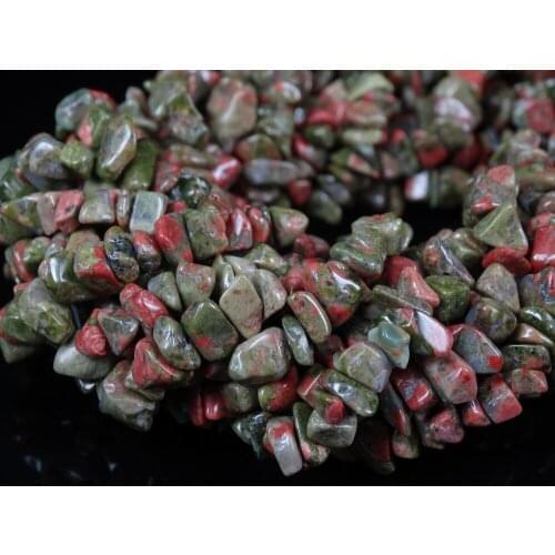 Natural Unakite Gems stone 5-8mm Freeformed Chip Beads 35'' for Jewelry Making Crafts 5 Strands/Pack