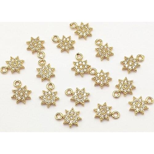 New arrival! 12x9mm 50pcs Cubic Zirconia Star Shape Charm for Handmade Necklace Earring DIY Parts Jewelry Findings & Components