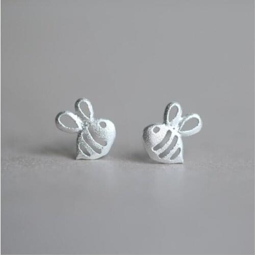 New Arrival Fresh And Lovely 925 Sterling Silver Jewelry Cute Cartoon Little Bee Sweet Female Personality Earrings E002