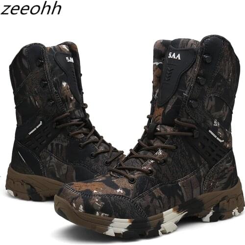 New Camo Military Boots Men Special Force Tactical Botas Outdoor Desert Non-slip Combat Shoes Man Hiking Hunting Boot