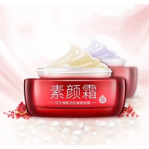 OneSpring Pomegranate Face Foundation Cream Skin Care Concealling Whitening Moisturizing Day Cream Anti-Aging Anti Wrinkle 50g