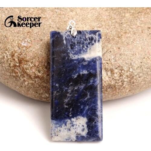 Women & Men Fashion Jewelry Pendants Necklaces With Chain Wholesale Blue Sodalite Beads Quartz Stone Colares Femininos BC358