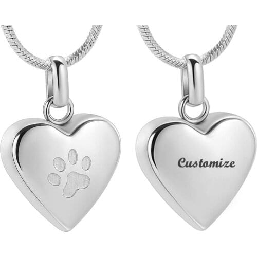 Pet Cremation Jewelry for Ashes Pendant Paw Print Pet Heart Urn Necklace Memorial Keepsake Jewelry for Pet/Dogs/Cats Ashes
