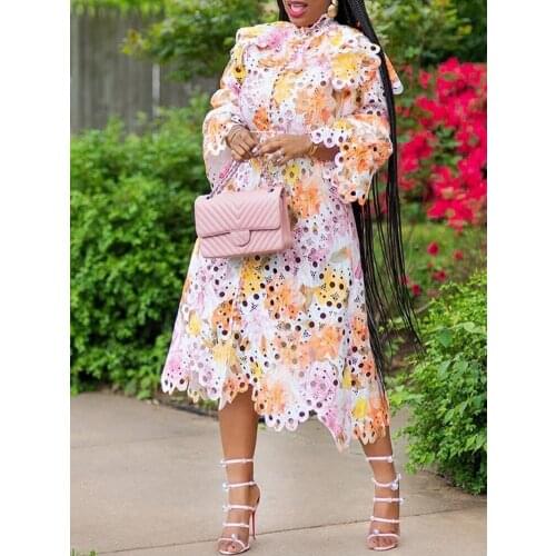 Dresses Summer Womens Dress 2021 Party Female Clothing Casual Wedding Evening Sundress Urban Plus SizeNew Stand collar DP1537