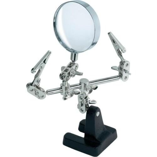 3 Hand Soldering Iron Stand Welding Tool With Magnifying Glasses Alligator Clip Holder Clamp Helping Hand Repair