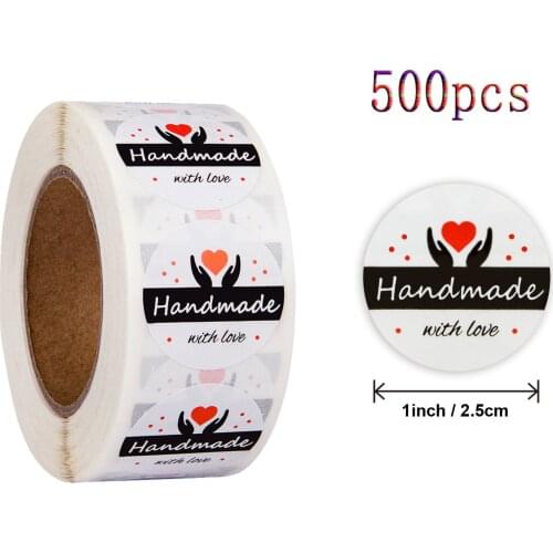 Qiduo 500Pcs Thank You Stickers Handmade Sticker Circle Stationery thank you for your order Gift Seal Labels thank you sticker