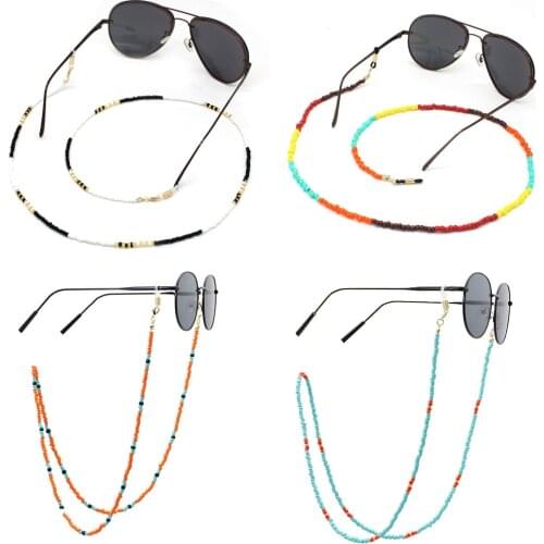 Multicolor Glass Beaded Eyeglass Chain Sunglasses Reading Glasses Strap Eyewear Cord Womens Glasses Accessories