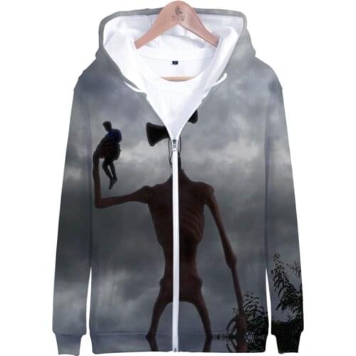 Siren Head 3D Print Women/Men Zipper Hoodies Long Sleeve kids Hooded boy/girll Sweatshirts Streetwear cute Clothes Oversized