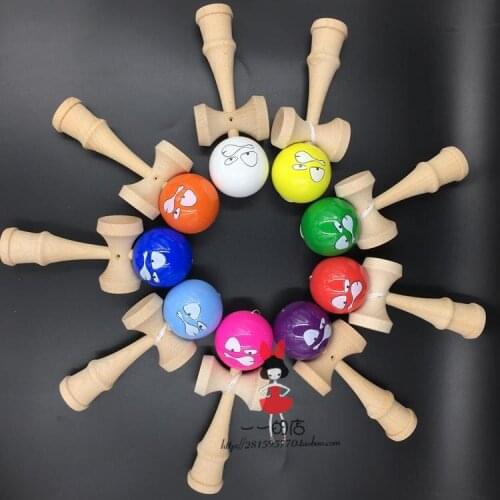 TWB retail Pearlescent pu paint tips ball kendama Professional game top quality smiley face