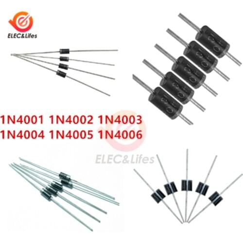 100Pcs Rectifier Diode 1N4001 1N4002 1N4003 1N4004 1N4005 1N4006