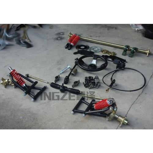 GO KART KARTING ATV UTV Buggy 1M Rear Axle Steering Gear Rack Pinion U Joint Tie Rod Steering Wheel With Shock Absorbers