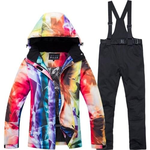 Womens Skiing Suits New Snowboard Jacket&Pants Sets Winter Sportswear Snow Ski Suit For Woman -30 Degrees Waterproof Breathable