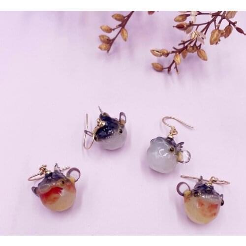 Minar Funny Resin Pufferfish Earrings for Women 2021 Gold Color Hooks Animal Statement Dangle Earrings Party Jewelry Oorbellen