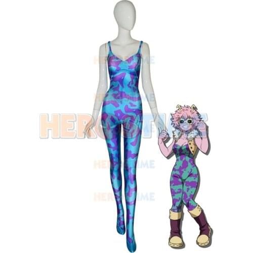 New Ashido Mina Suit My Hero Cosplay Costume 3D Print Spandex Cosplay Bodysuit Halloween Costumes for woman Cosplay Jumpsuit