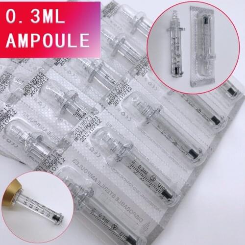 0.3ml Sterile Syringe Ampoule head for hyaluron acid pen Atomizer Gun Anti Wrinkle Lifting Lip face beauty with production date