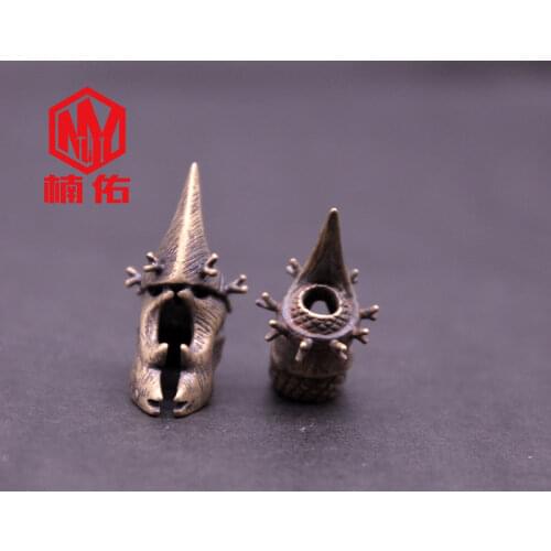 1PC EDC Paracord Beads Guard Helmet Retro Brass Copper Oxide Umbrella Rope Cord Lanyard Pendants Knife Beads Accessories