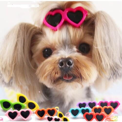 1PCS Pet Cat Dog Small Puppy Pet Dog Hairpin Hair Lovely Heart Sunglasses Bands Grooming Small Puppy Cats Clips Accessories