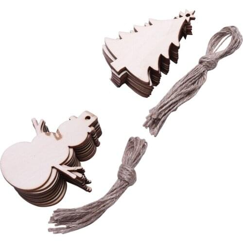 20Pcs Christmas Decorations 10Pcs Wooden Snowmen Ornament 10Pcs Christmas Tree Stars Wood Chips Home Ornaments Small Pendant