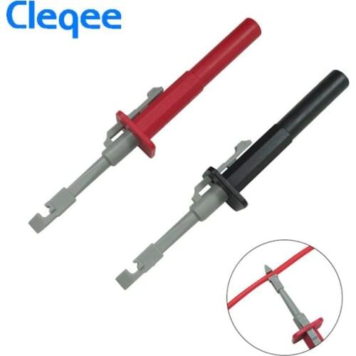 2018 Cleqee P5006 2pcs/set Insulation Piercing Test Clip Set Alligator Probes For Car Circuit Detection Red / Black